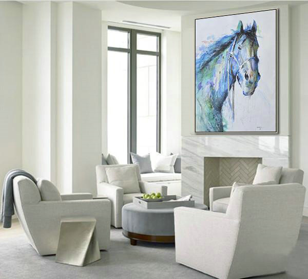 Original Artwork Extra Large Abstract Painting,Oversized Abstract Landscape Painting,Giant Canvas Wall Art,Blue,Gray,Green.etc